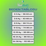 Novibaby 5'li 18-24 Ay Ribana Bebek Atlet Body Zıbın Beyaz Raporlu Çıtçıtlı 100% Pamuk 