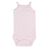 Novibaby 3'lü 9-12 Ay Jakarlı İp Askılı Pembe Bebek Atlet Body Zıbın Çıtçıtlı 100% Pamuk 