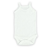 Novibaby 3'lü 12-18 Ay Jakarlı İp Askılı Beyaz Ekru Pembe Bebek Atlet Body Zıbın Çıtçıtlı 100% Pamuk 