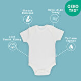 Novibaby 10'lu Bebek Body Zıbın Çıtçıtlı Kısa Kol Ekru 100% Pamuk 6-9 Ay