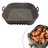 BUFFER® Renkli Isıya Dayanıklı Yıkanılabilir Silikon Airfryer Kare Model Pişirme Matı 20 Cm