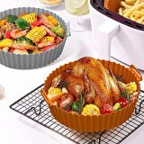 BUFFER® Renkli Isıya Dayanıklı Yıkanılabilir Silikon Fırın Ve Airfryer Yuvarlak Model Pişirme Matı 2