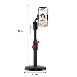 Buffer 360 Derece Döndürülebilir Masaüstü Teleskopik Telefon Standı Çok Fonksiyonlu Telefon Tutucu 