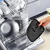  BUFFER® Renkli Isıya Dayanıklı Yıkanılabilir Silikon Fırın Airfryer Kare Model Pişirme Matı 21,5 cm
