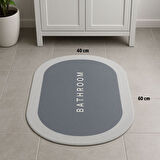 BUFFER® Sihirli Süper Su Emici Kaymaz Tabanlı Oval Paspas 40*60 cm