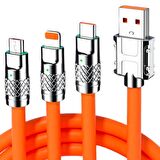 BUFFER® 3 in 1 Type-C + Micro Usb + Lightning Hızlı Şarj Kablosu Silikon Kablo 1 Metre