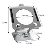  BUFFER® 360 Derece Dönebilen Yükseltilmiş Masaüstü Ayarlanabilir  Metal Tablet Standı