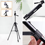 BUFFER® Telefon ve Fotoğraf Makinası Takılabilen Bluetooth Kumandalı 146 cm Tripod