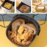 BUFFER® 50 Adet Air Fryer Pişirme Kağıdı Tek Kullanımlık Yağ Geçirmez Yapışmaz Kare Tabak Model PVC