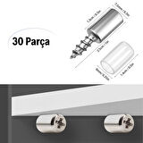 BUFFER® 30 Adet Dayanıklı Metal Raf Tutucu Raf Pimi 