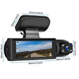 Kamera Wi Fi Destekli Araç İçi Dışı Çift Kameralı Dikiz Aynası Kamera