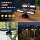 BUFFER® 2 Adet 36 LED Mandallı Solar Lamba, Güneş Enerjili, Hareket Sensörlü, 3 Modlu, Kıskaçlı Kabl