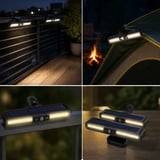 BUFFER® 2 Adet 36 LED Mandallı Solar Lamba, Güneş Enerjili, Hareket Sensörlü, 3 Modlu, Kıskaçlı Kabl