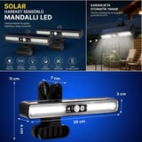 BUFFER® 2 Adet 36 LED Mandallı Solar Lamba, Güneş Enerjili, Hareket Sensörlü, 3 Modlu, Kıskaçlı Kabl