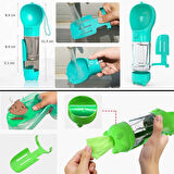  BUFFER® Taşınabilir Hazneli Mama Kaplı ,Kaka Poşetli Kedi,Köpek Suluğu-300ml