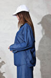 Lacivert Tencel Denim Gömlek Pantolon Takım 00528
