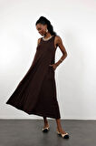 Acı Kahve Modal Maxi Boy Elbise 16875