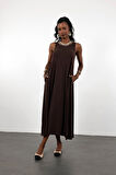 Acı Kahve Modal Maxi Boy Elbise 16875