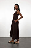 Acı Kahve Modal Maxi Boy Elbise 16875