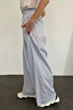 Beyaz Çizgili Poplin Pantolon 0155