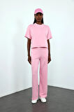 Pembe Basic Tshirt Eşofman Takım 251028