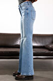 Açık Mavi Yüksek Bel Flare Jean 503