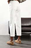Beyaz Yüksek Bel Baggy Jean RM3004