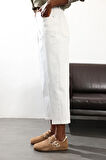 Beyaz Yüksek Bel Baggy Jean RM3004