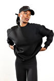 Siyah Parçalı Basic Sweatshirt 3408