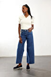 Mavi Yüksek Bel Lyocell Wide Leg Jean 