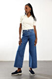 Mavi Yüksek Bel Lyocell Wide Leg Jean 