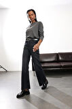 Füme Likralı Wide Leg Jean 