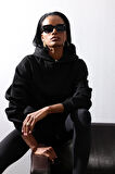 Siyah Kapüşonlu Sweatshirt 4447