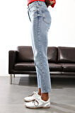 Eskitmeli Mavi Yüksek Bel Boyfit Jean 