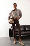 Kahverengi İthal Full Likra Toparlayan Skinny Jean 7277