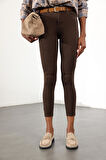 Kahverengi İthal Full Likra Toparlayan Skinny Jean 7277