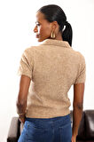 Camel Polo Yaka Kısa Kol Triko 