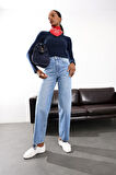 Mavi Yüksek Bel Straight Jean 