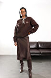 Acı Kahve Fular Detaylı Sweatshirt 580519