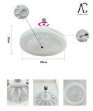 30W Fanlı Led Ampul / 3 Renk Işık / 3 Hız Fanlı Beyaz Kasa  - Kumandalı ve Koku Hazneli