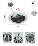 30W Fanlı Led Ampul / 3 Renk Işık / 3 Hız Fanlı Siyah Kasa  - Kumandalı ve Koku Hazneli