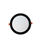 18W Sıva Altı Yuvarlak Siyah Led Panel 3200K Sarı Işık 2 Adet