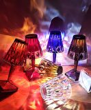 Kristal USB Şarjlı Dokunmatik Masa Lambası - RGB - Kumandalı