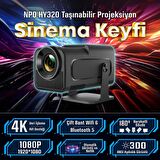 NPO 4K Android11 BT5.0 Wifi 6 300ANSI Lümen IOS/Android Taşınabilir Akıllı LED Projeksiyon HY320