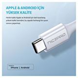 NPO UTC12 60W 1.2m TPE USB to Type-C Hızlı Şarj ve Data Kablosu
