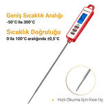 ThermoPro TP-01S LED Ekran Daldırma/Saplama Gıda Pişirme Termometresi-Beyaz