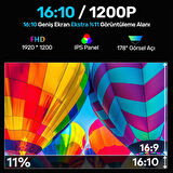 NPO NPM788 16" FHD 1200p IPS Type-C Taşınabilir 3'lü Monitör Çoklayıcı Standlı Notebook Monitör