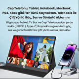 NPO NPM6144 15.6" FHD 5ms144Hz Type-C Telefon&Oyun Konsolu Uyumlu Metal Kasa Taşınabilir Monitör