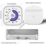 NPO NPT31B Mutfak,Ders,Yemek için 60dk Analog Alarm Zamanlayıcı,Pomodoro Öğrenci Motivasyon Saati
