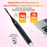 NPO Nicefeel X610-Z Dakikada 40000 Titreşim, Şarjlı Sonic Profesyonel Diş Fırçası-Siyah